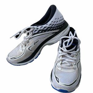 ASICS WOMENS GEL-CUMULUS 19 SHOES SIZE 8 COLOR WHITW/BLUE/BLACK T7B8N
